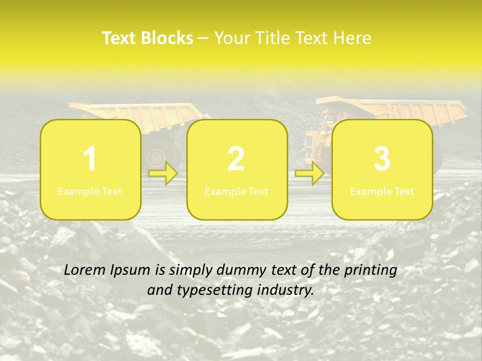 Production Useful Minerals. The Dump Truck Technology Huge PowerPoint Template