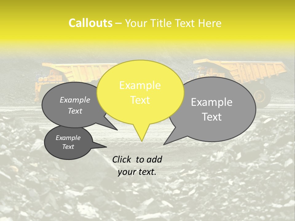 Production Useful Minerals. The Dump Truck Technology Huge PowerPoint Template
