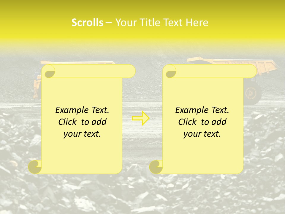 Production Useful Minerals. The Dump Truck Technology Huge PowerPoint Template