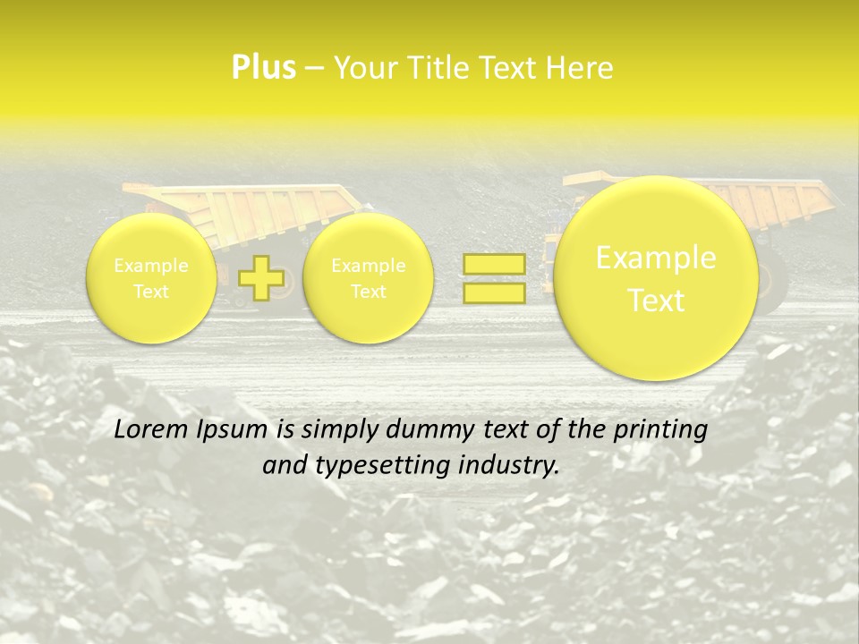 Production Useful Minerals. The Dump Truck Technology Huge PowerPoint Template