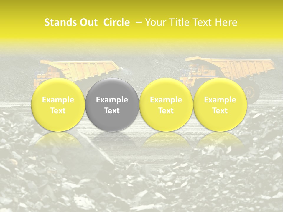 Production Useful Minerals. The Dump Truck Technology Huge PowerPoint Template