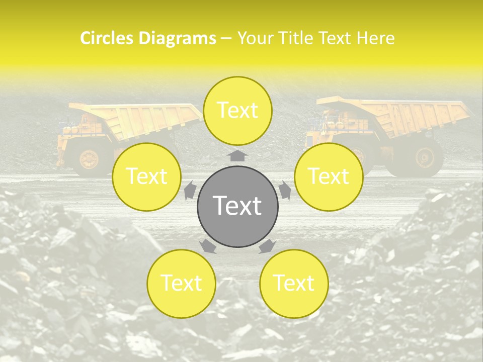 Production Useful Minerals. The Dump Truck Technology Huge PowerPoint Template