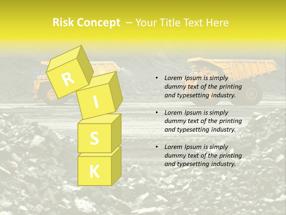 Production Useful Minerals. The Dump Truck Technology Huge PowerPoint Template