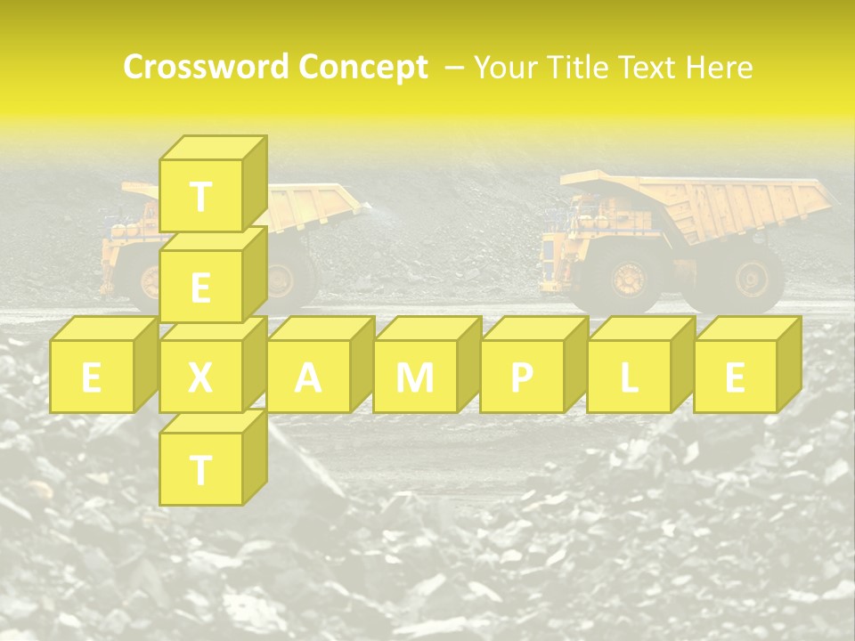 Production Useful Minerals. The Dump Truck Technology Huge PowerPoint Template