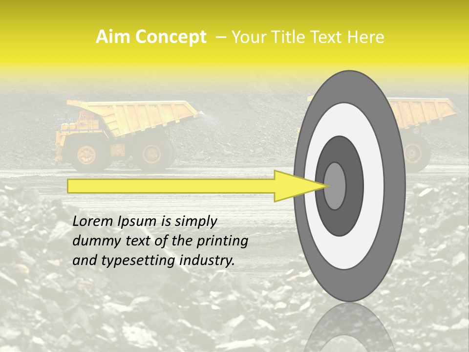 Production Useful Minerals. The Dump Truck Technology Huge PowerPoint Template