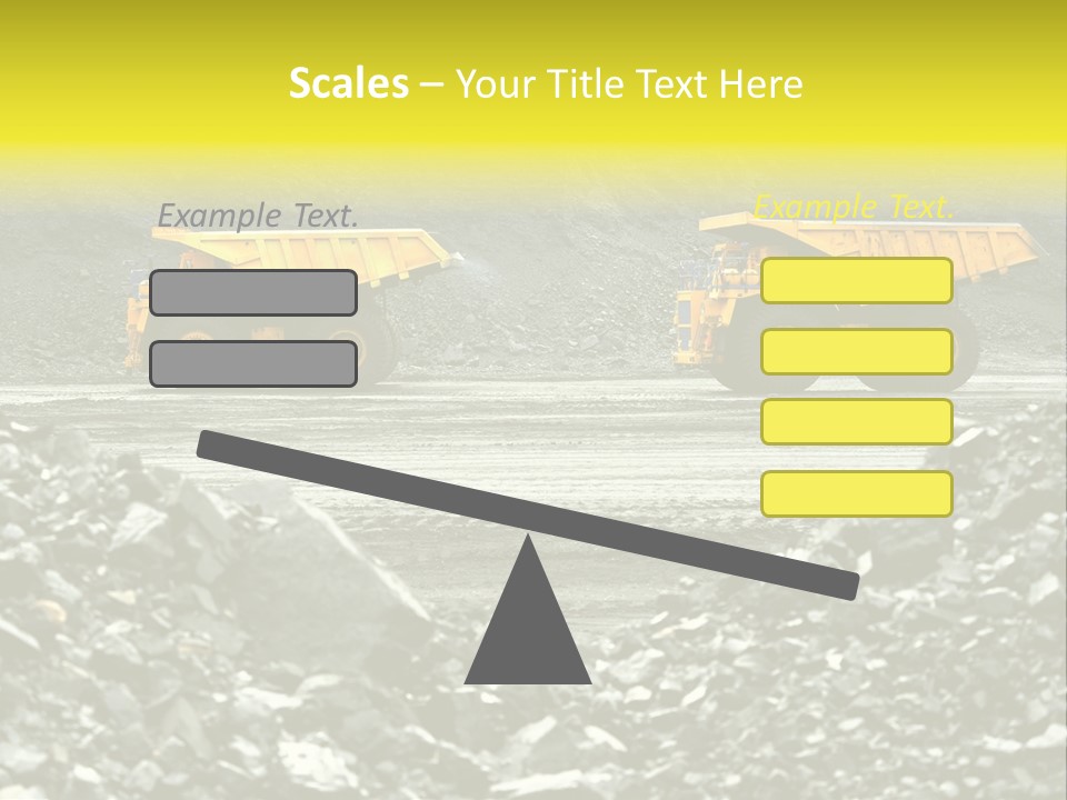 Production Useful Minerals. The Dump Truck Technology Huge PowerPoint Template