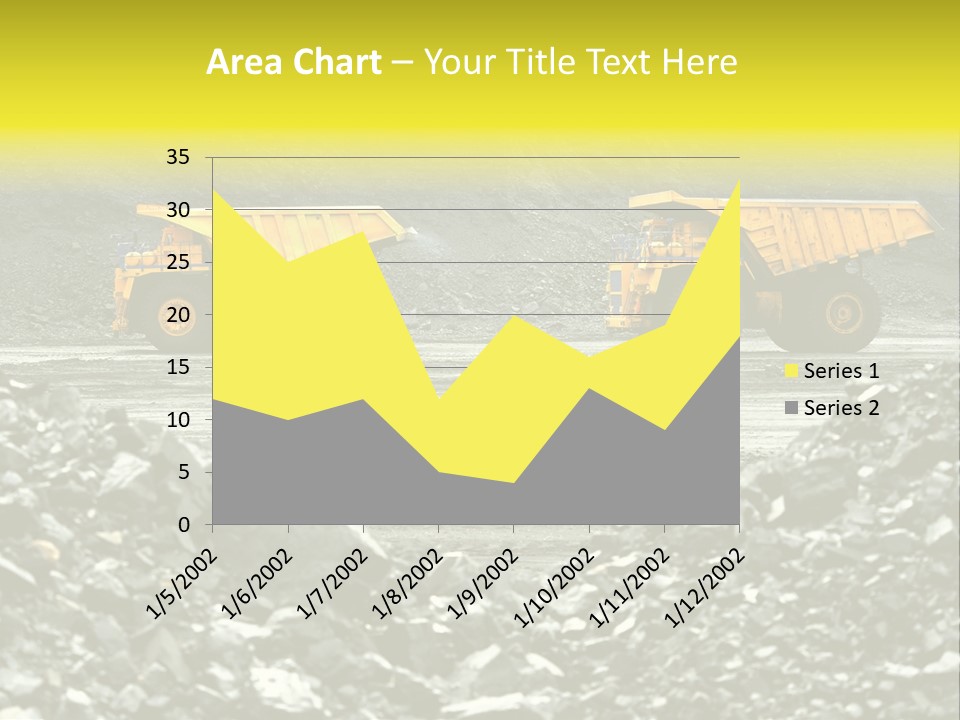 Production Useful Minerals. The Dump Truck Technology Huge PowerPoint Template