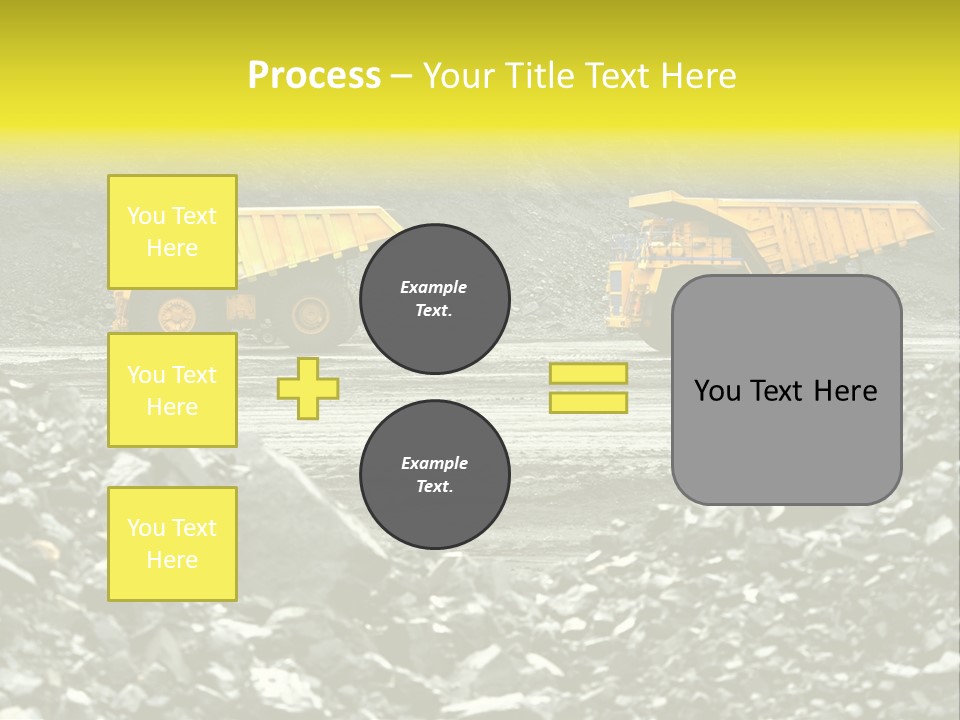 Production Useful Minerals. The Dump Truck Technology Huge PowerPoint Template