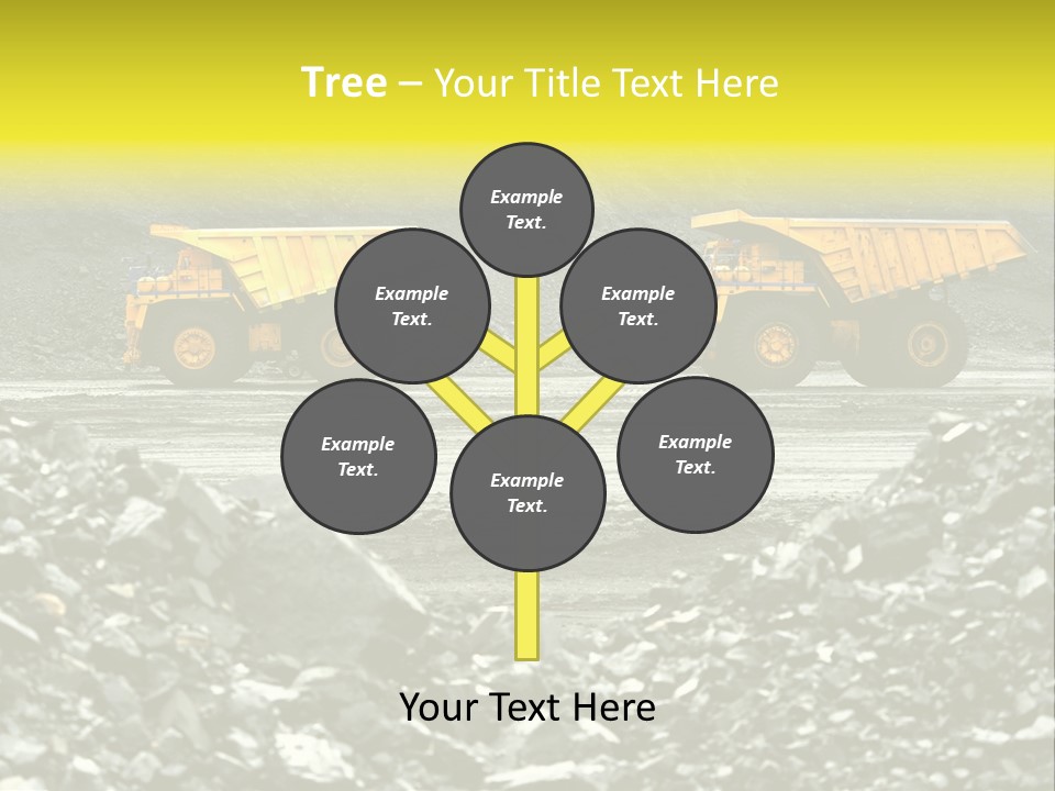 Production Useful Minerals. The Dump Truck Technology Huge PowerPoint Template