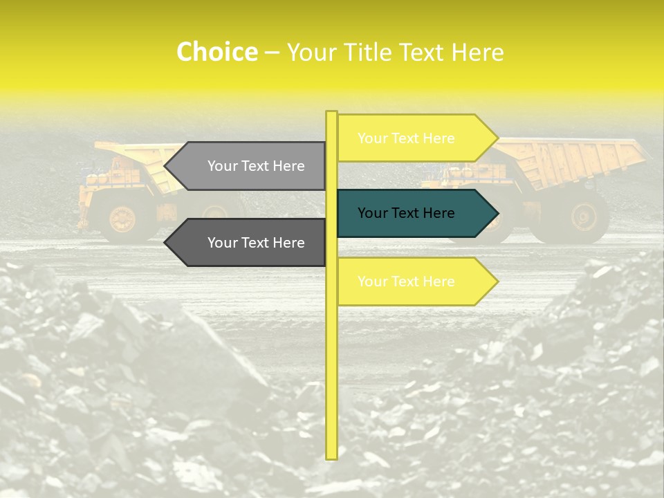 Production Useful Minerals. The Dump Truck Technology Huge PowerPoint Template