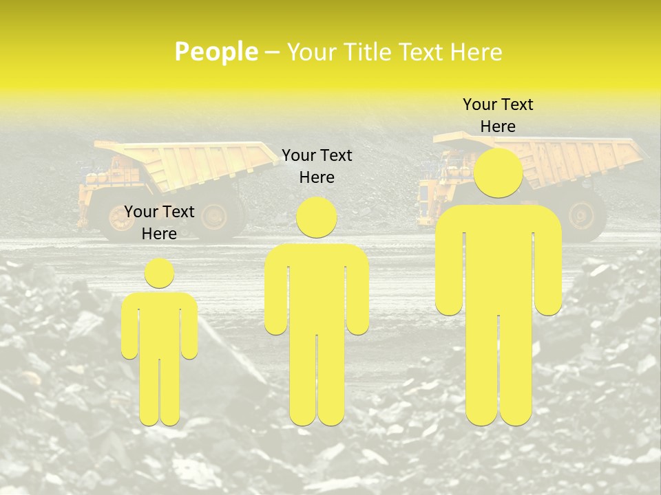 Production Useful Minerals. The Dump Truck Technology Huge PowerPoint Template