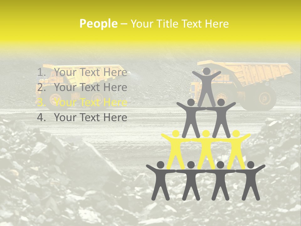 Production Useful Minerals. The Dump Truck Technology Huge PowerPoint Template