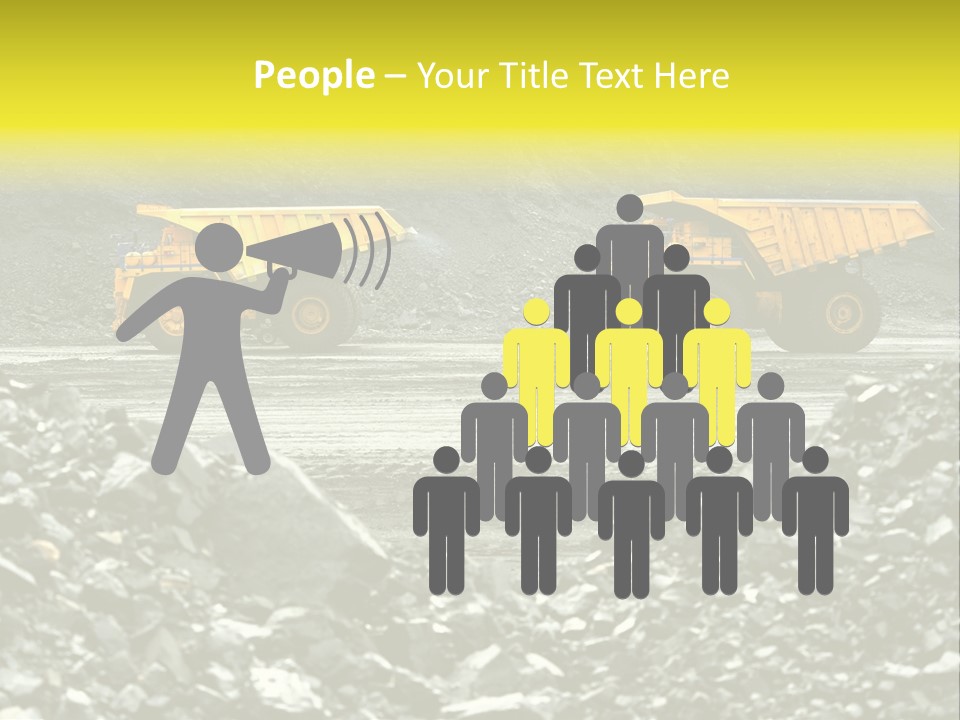 Production Useful Minerals. The Dump Truck Technology Huge PowerPoint Template