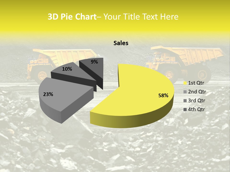 Production Useful Minerals. The Dump Truck Technology Huge PowerPoint Template
