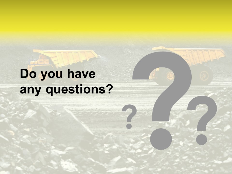 Production Useful Minerals. The Dump Truck Technology Huge PowerPoint Template