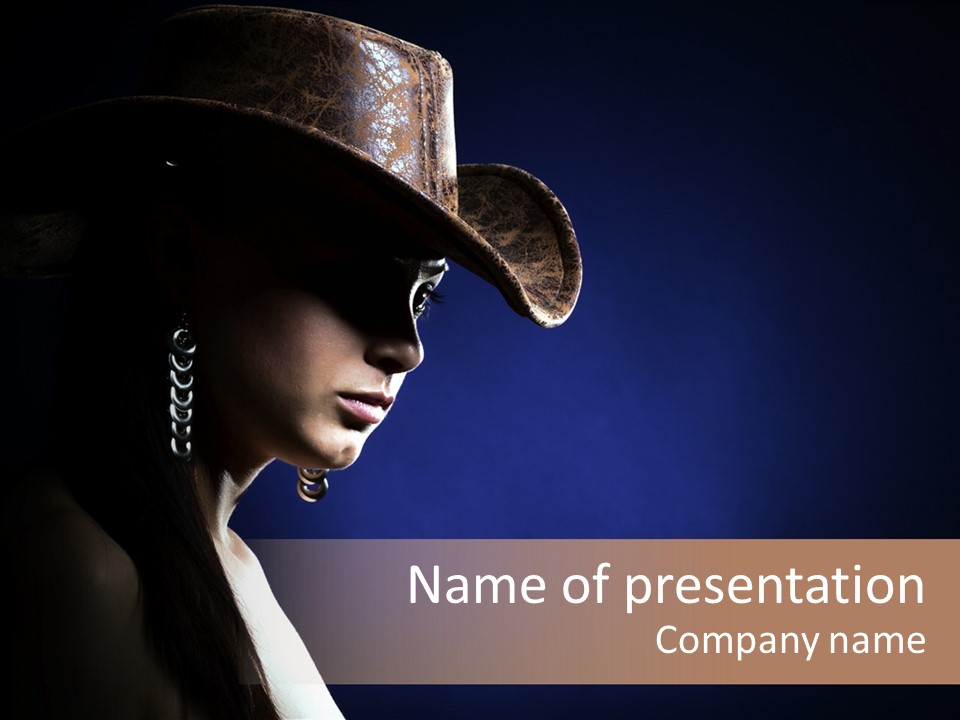 Cowgirl Eyes Beauty PowerPoint Template