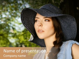 Beauty Posing Female PowerPoint Template