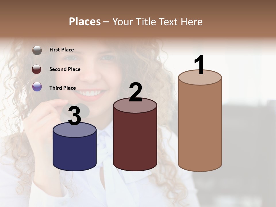Telemarketing Microphone Consultation Woman PowerPoint Template