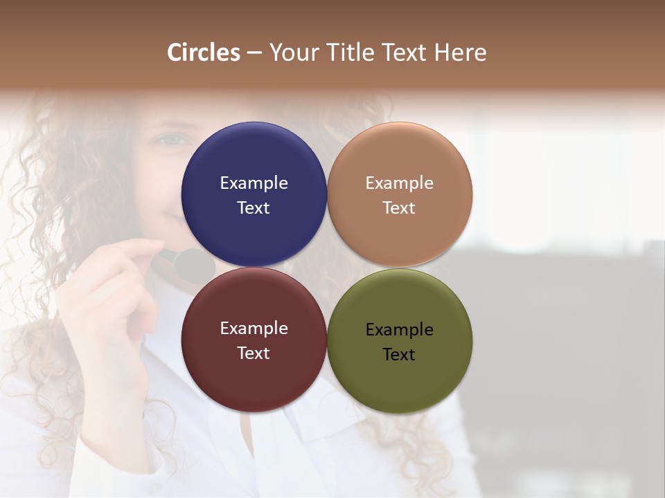 Telemarketing Microphone Consultation Woman PowerPoint Template