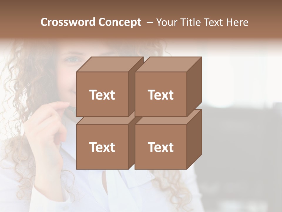 Telemarketing Microphone Consultation Woman PowerPoint Template