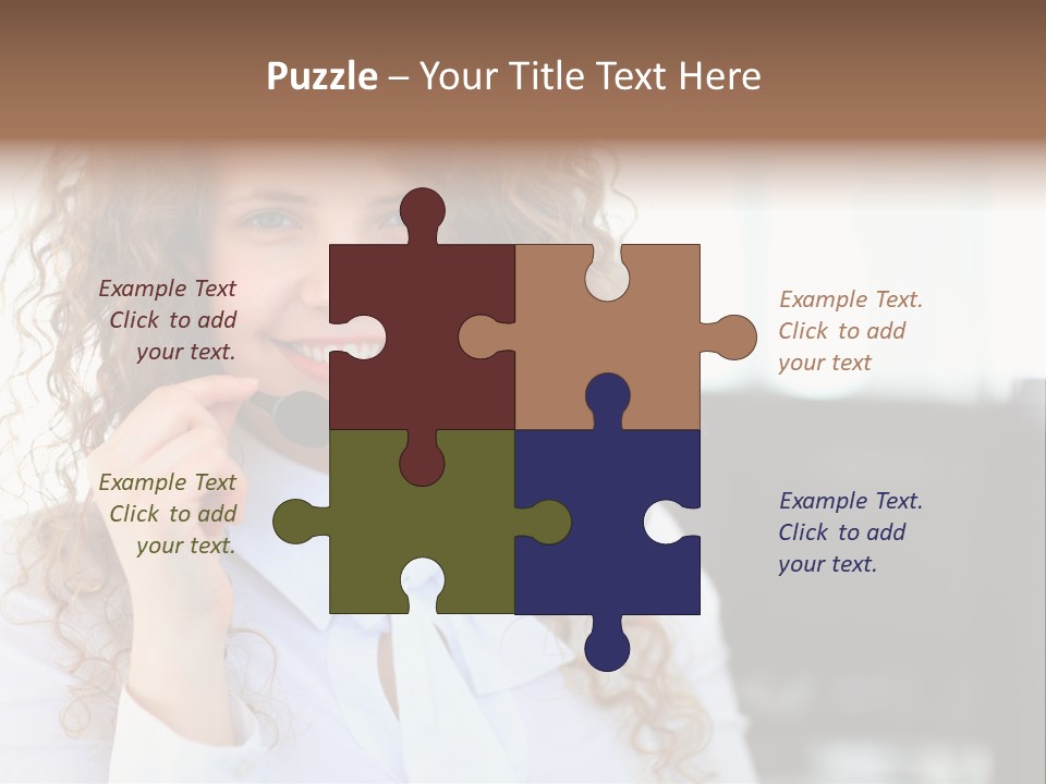 Telemarketing Microphone Consultation Woman PowerPoint Template