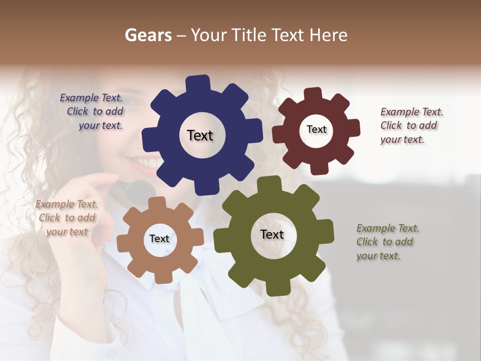 Telemarketing Microphone Consultation Woman PowerPoint Template