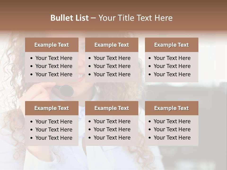 Telemarketing Microphone Consultation Woman PowerPoint Template