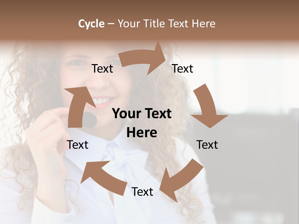 Telemarketing Microphone Consultation Woman PowerPoint Template