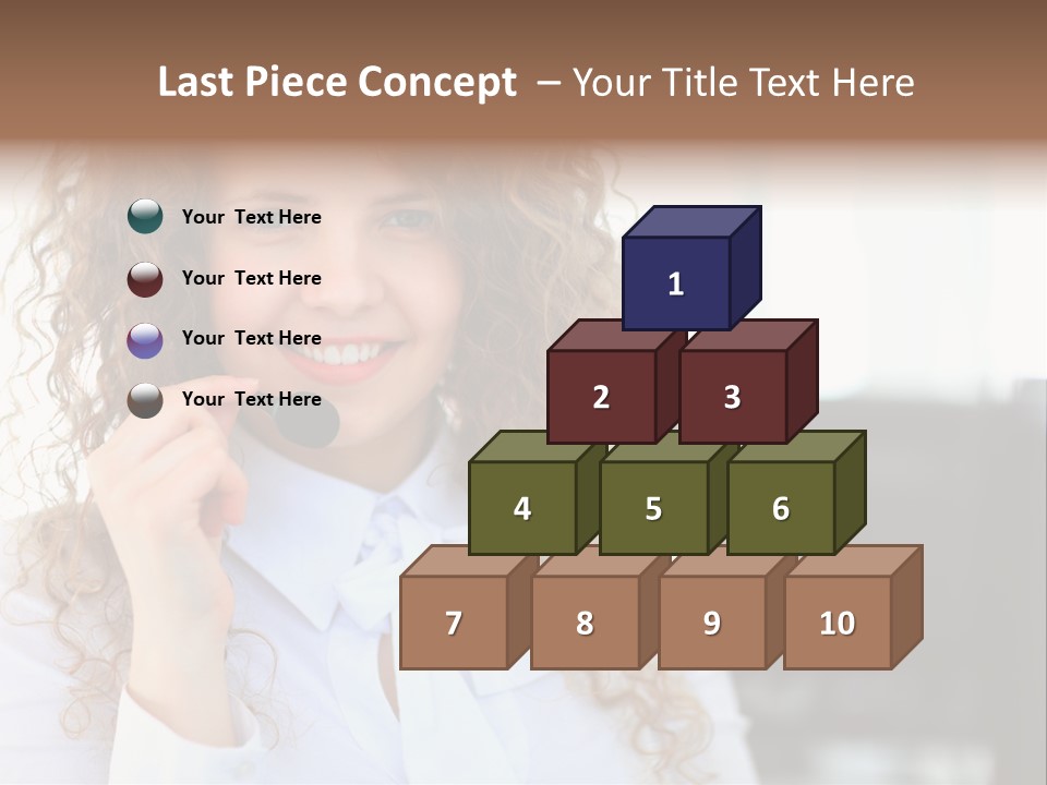 Telemarketing Microphone Consultation Woman PowerPoint Template