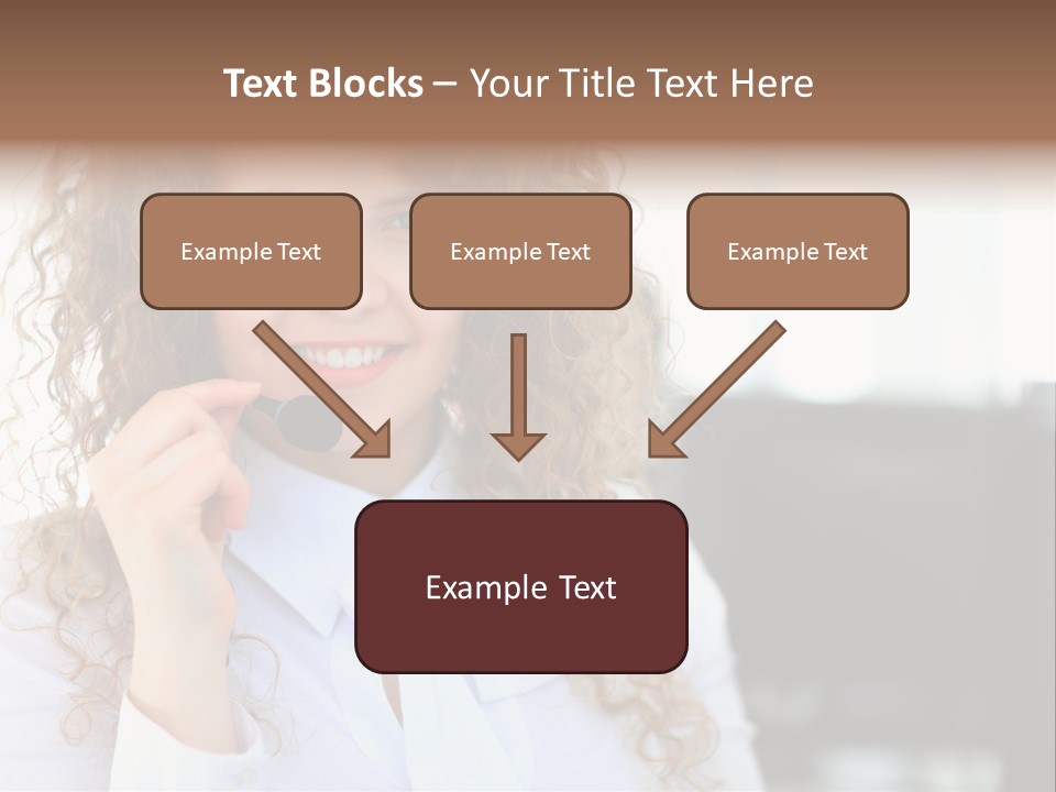 Telemarketing Microphone Consultation Woman PowerPoint Template
