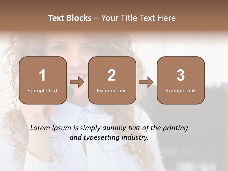 Telemarketing Microphone Consultation Woman PowerPoint Template