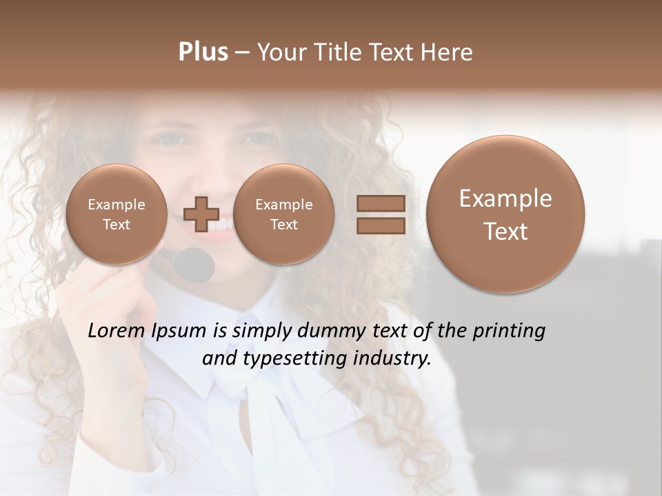 Telemarketing Microphone Consultation Woman PowerPoint Template