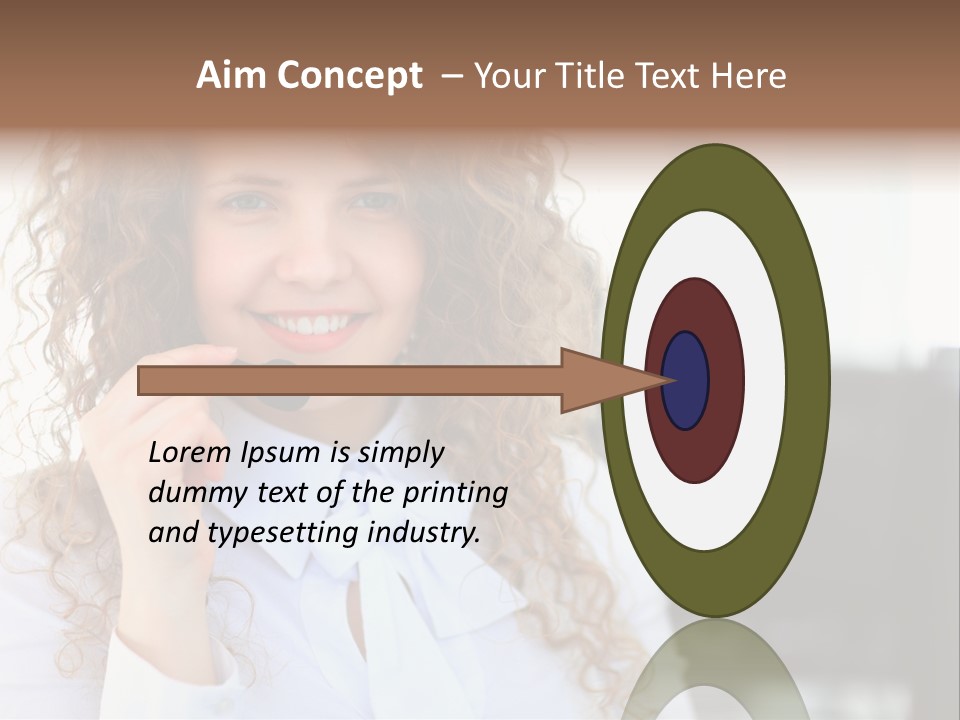 Telemarketing Microphone Consultation Woman PowerPoint Template