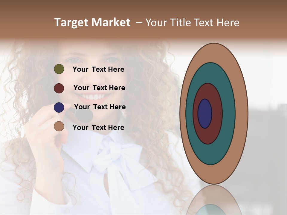 Telemarketing Microphone Consultation Woman PowerPoint Template