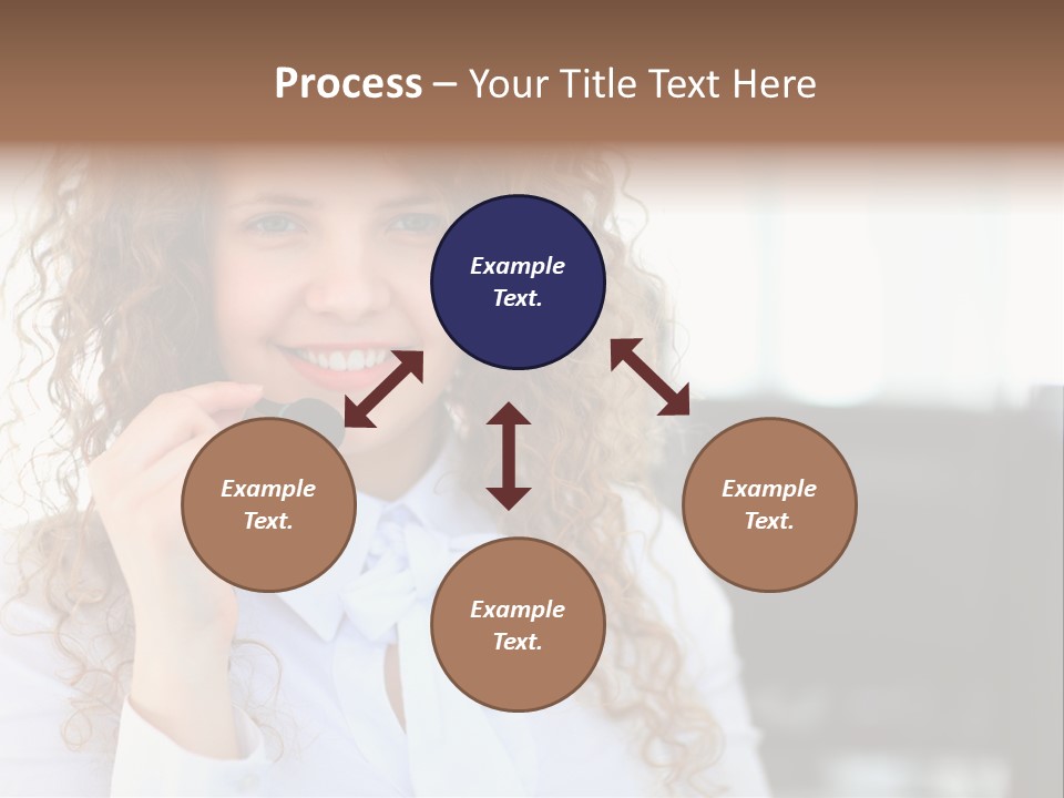 Telemarketing Microphone Consultation Woman PowerPoint Template