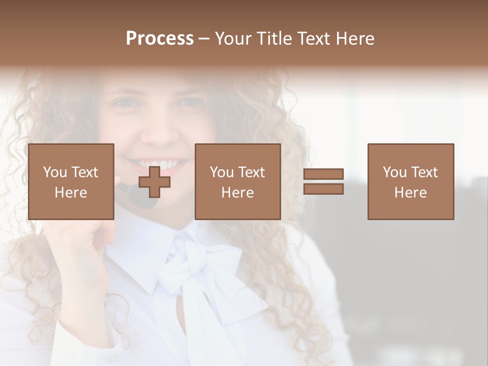 Telemarketing Microphone Consultation Woman PowerPoint Template