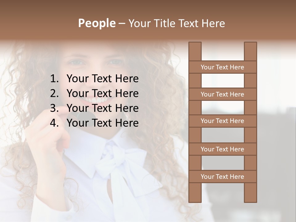 Telemarketing Microphone Consultation Woman PowerPoint Template