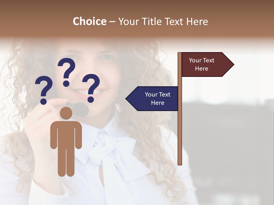 Telemarketing Microphone Consultation Woman PowerPoint Template