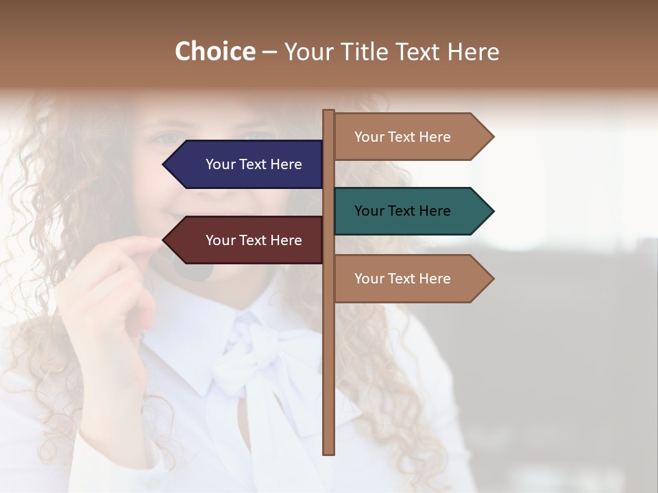 Telemarketing Microphone Consultation Woman PowerPoint Template