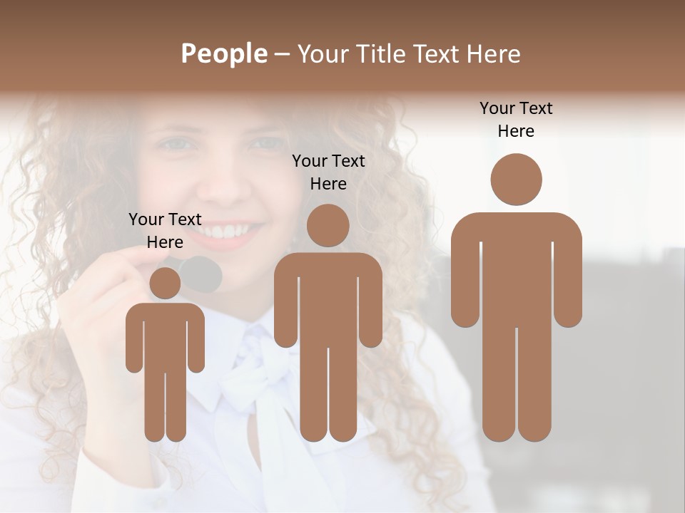 Telemarketing Microphone Consultation Woman PowerPoint Template