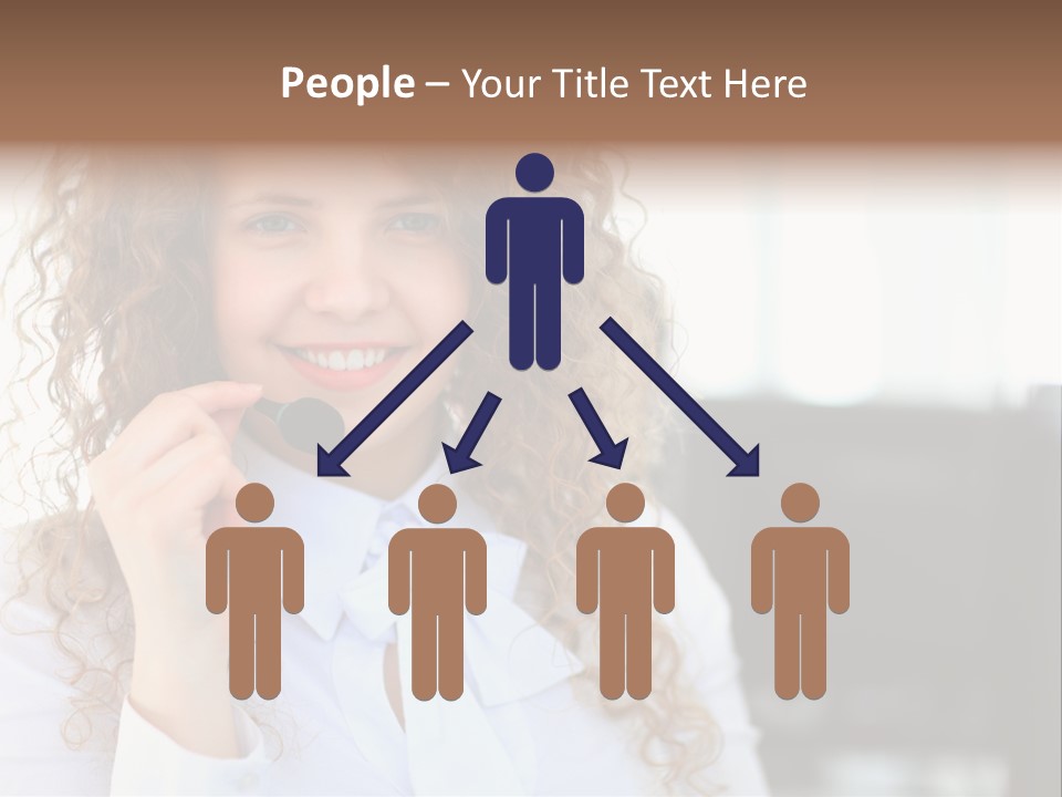 Telemarketing Microphone Consultation Woman PowerPoint Template