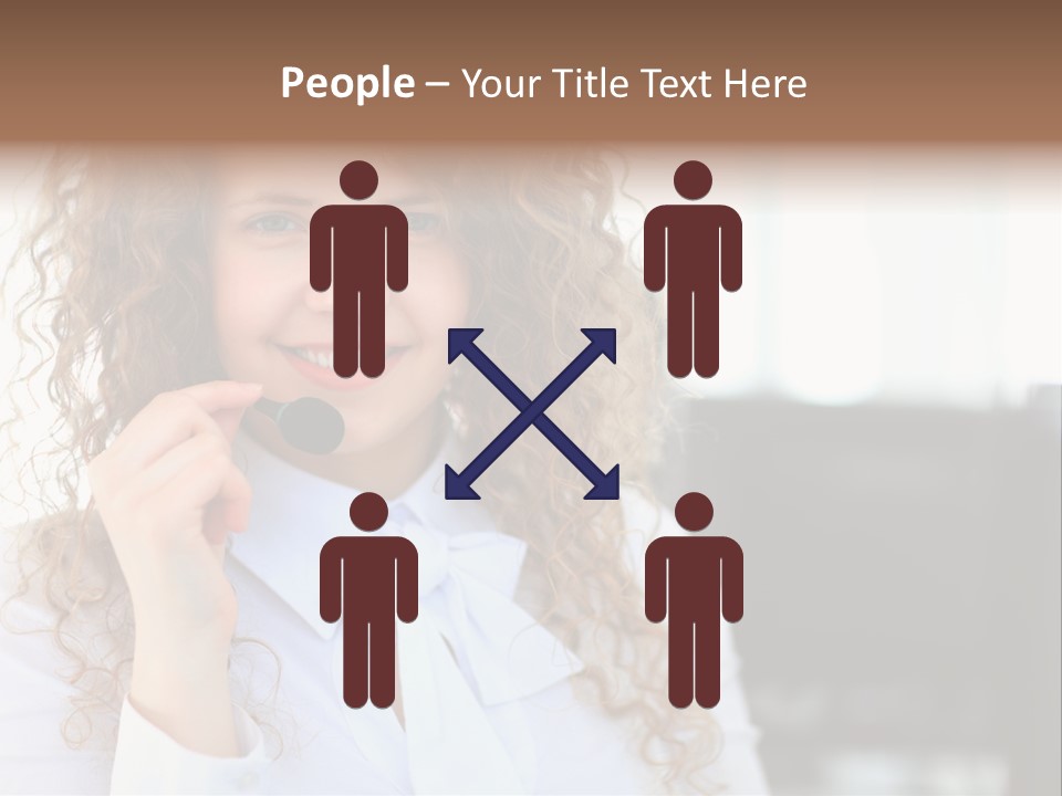 Telemarketing Microphone Consultation Woman PowerPoint Template