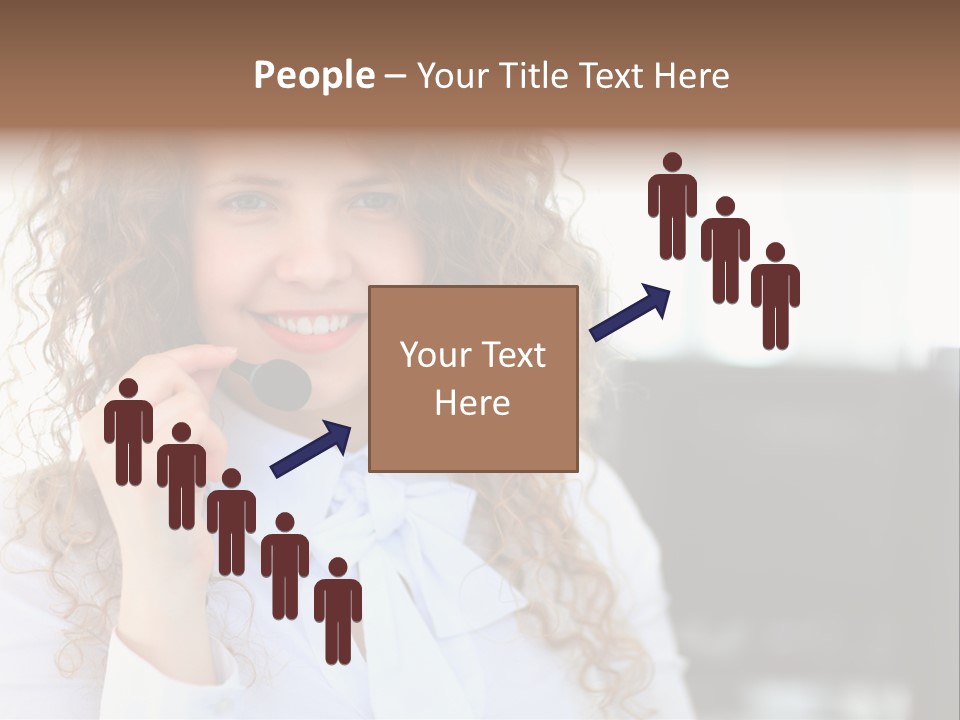 Telemarketing Microphone Consultation Woman PowerPoint Template