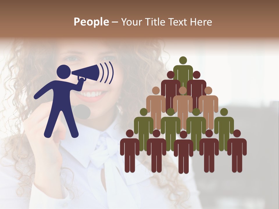 Telemarketing Microphone Consultation Woman PowerPoint Template