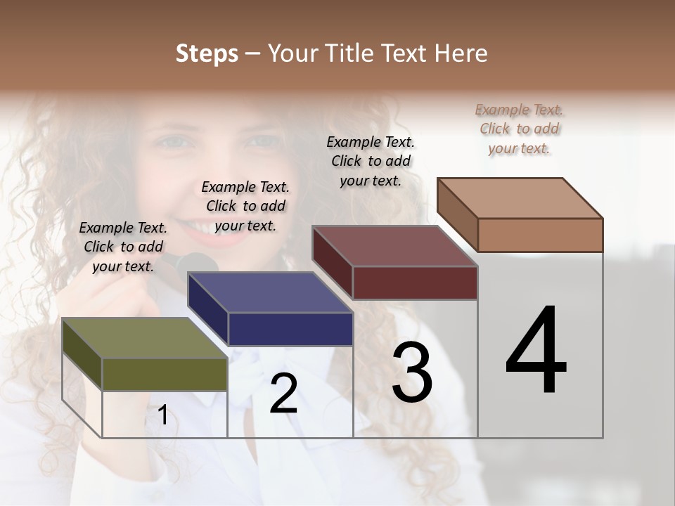 Telemarketing Microphone Consultation Woman PowerPoint Template