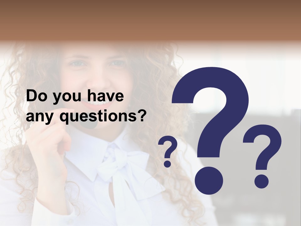 Telemarketing Microphone Consultation Woman PowerPoint Template