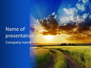 Farmland Sunshine Red PowerPoint Template