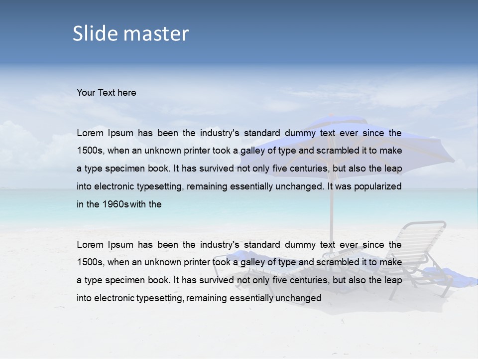 Horizon Turquoise Bed PowerPoint Template