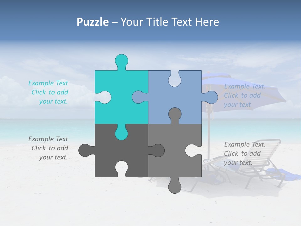 Horizon Turquoise Bed PowerPoint Template