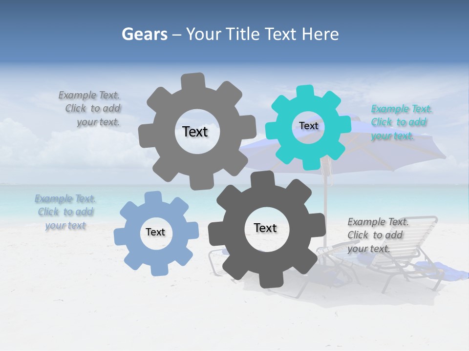 Horizon Turquoise Bed PowerPoint Template